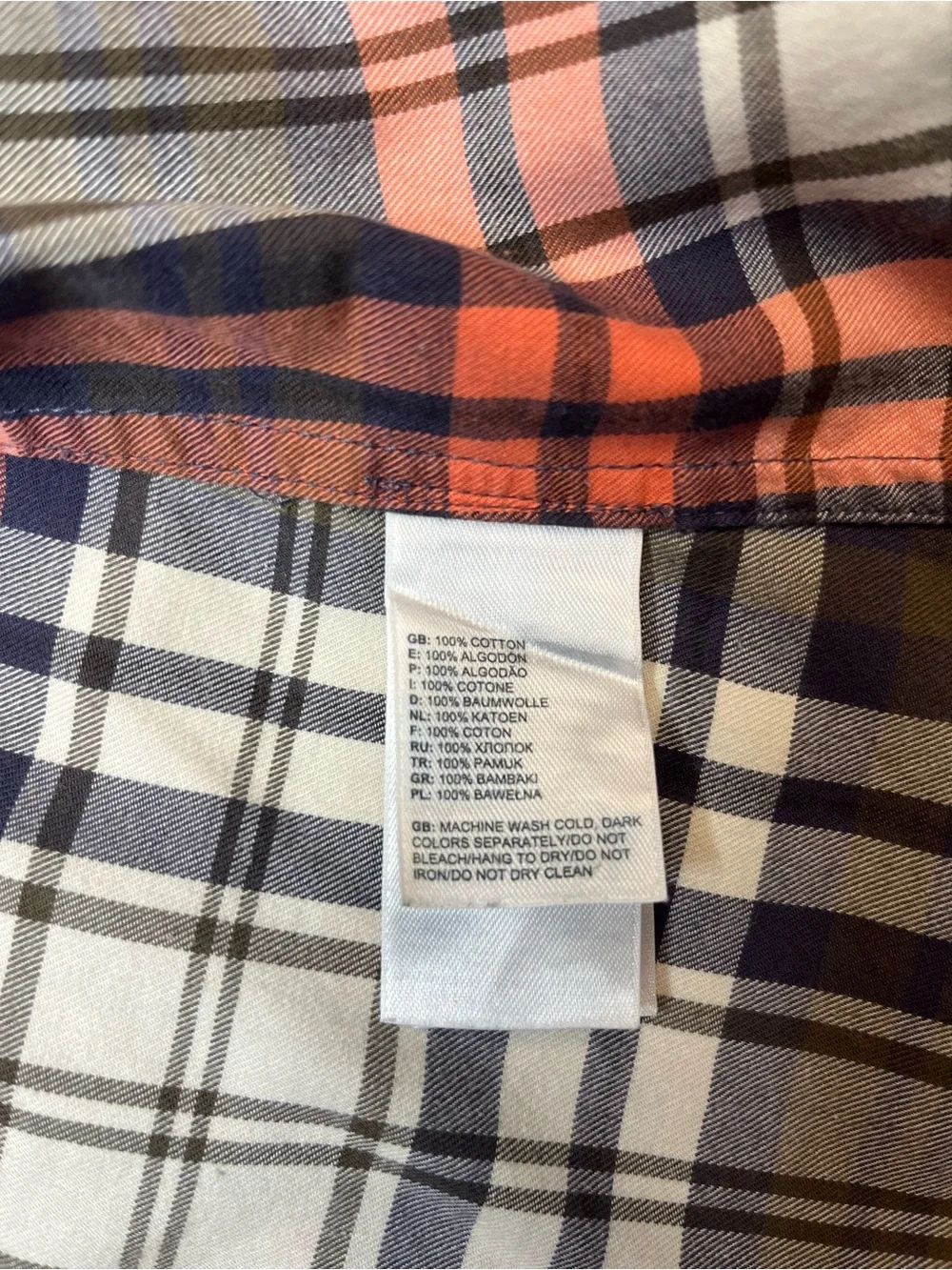 The North Face Coral, Navy & White Plaid Button-Down Shirt - Size XL